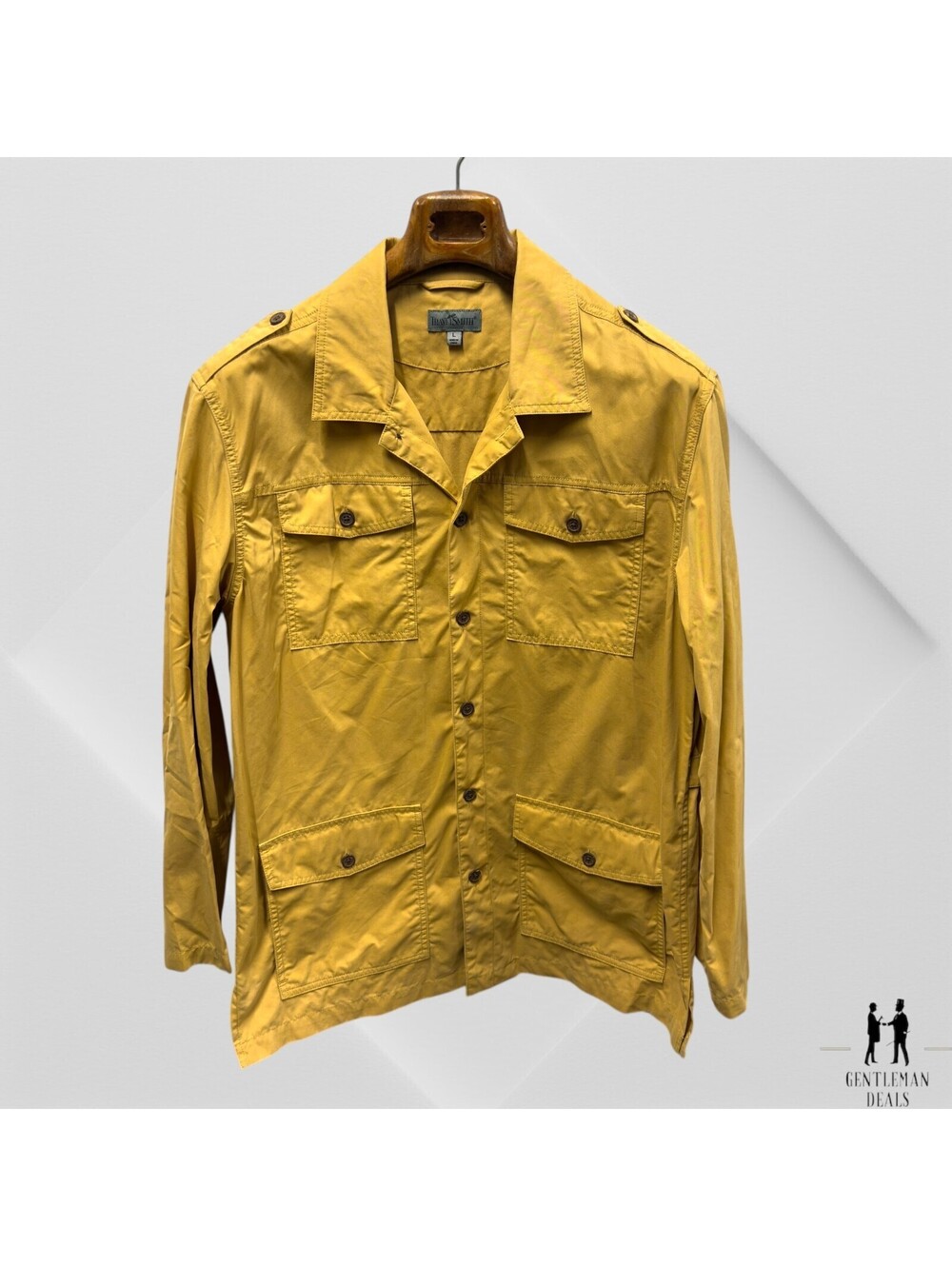 Travelsmith Safari Bush Mens Khaki Mustard Photographer Utility Jacket Cargo